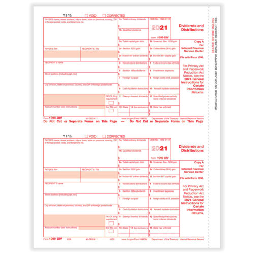 1099-DIV Federal Copy A #LDA - Forms & Fulfillment