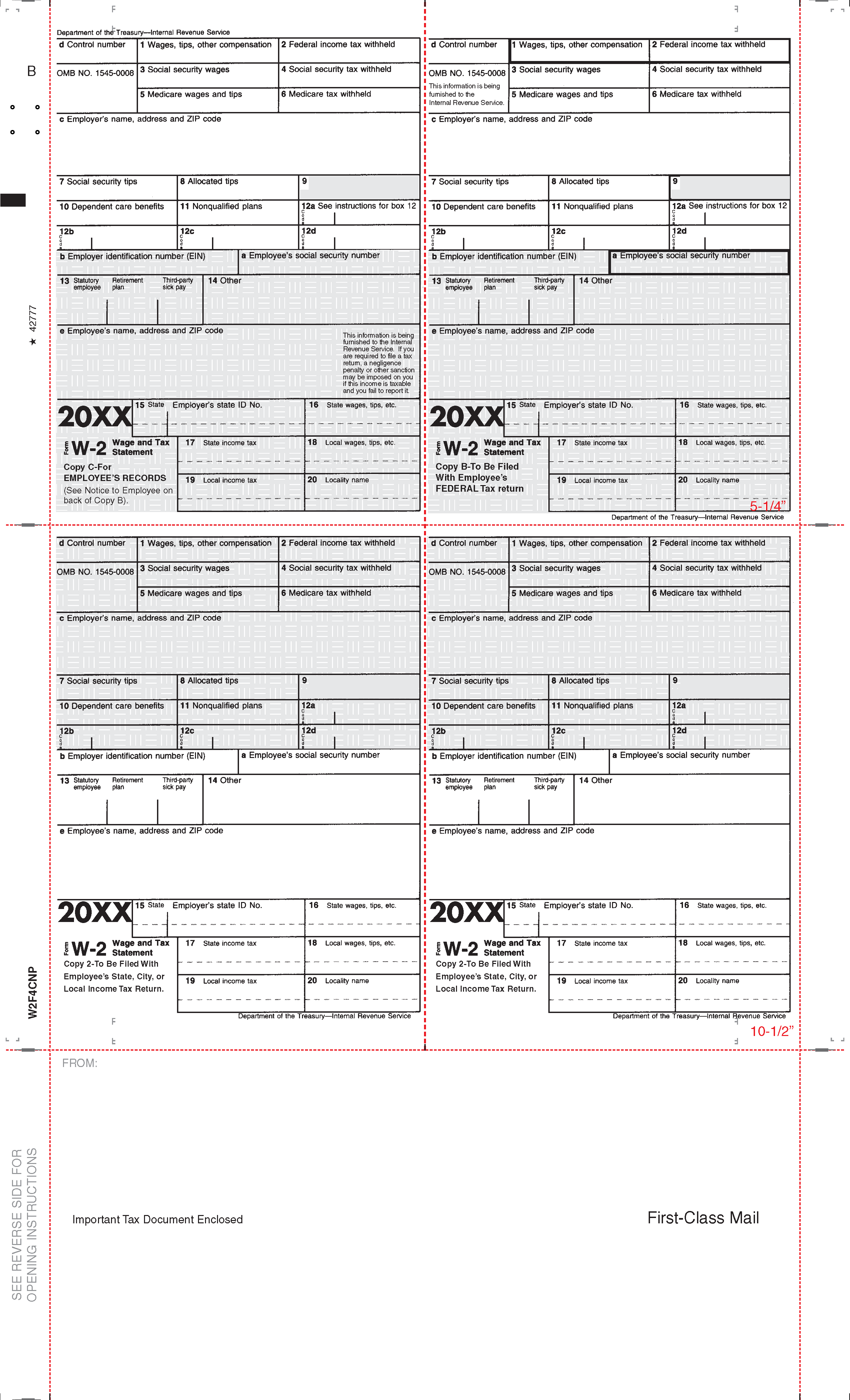 Pressure Seal Tax Forms