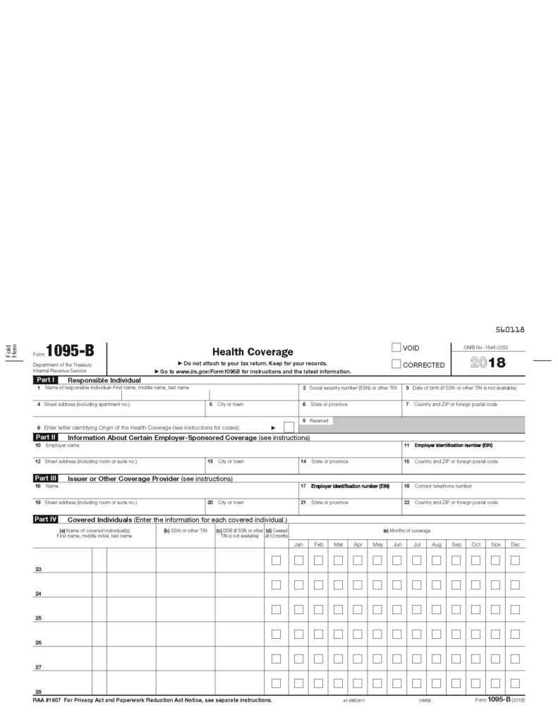 1095B Health Coverage Information 1095B Forms & Fulfillment