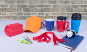 Composition,Of,Different,Promo,Products,With,Rich,Colors,-thermo,Mugs,